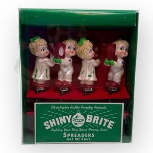 Retro Shiny Brite by Christopher Radko NOEL Kids Cheese Butter Spreaders Set/4